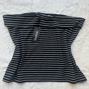 Boohoo Monochrome Striped Tube Top